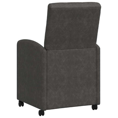 Eetstoelen met wielen 2 pcs Zwart 57 x 67 x 98 cm Kunstleer
