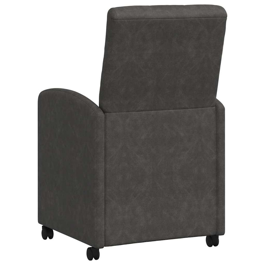 Eetstoelen met wielen 2 pcs Zwart 57 x 67 x 98 cm Kunstleer