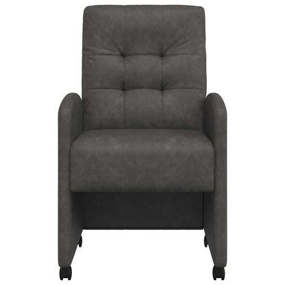 Eetstoelen met wielen 2 pcs Zwart 57 x 67 x 98 cm Kunstleer
