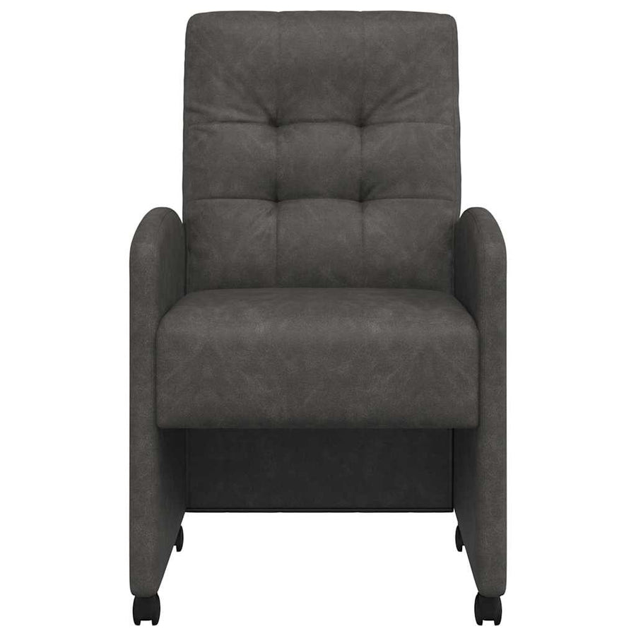 Eetstoelen met wielen 2 pcs Zwart 57 x 67 x 98 cm Kunstleer