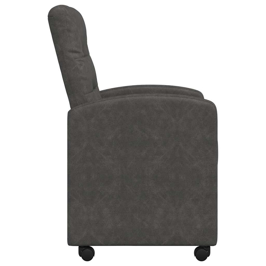 Eetstoelen met wielen 2 pcs Zwart 57 x 67 x 98 cm Kunstleer
