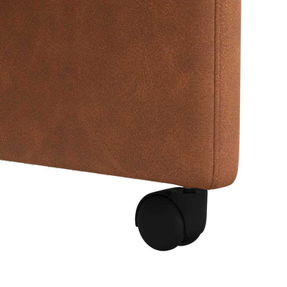 Eetstoelen met wielen 2 pcs Bruin 57 x 67 x 98 cm Kunstleer