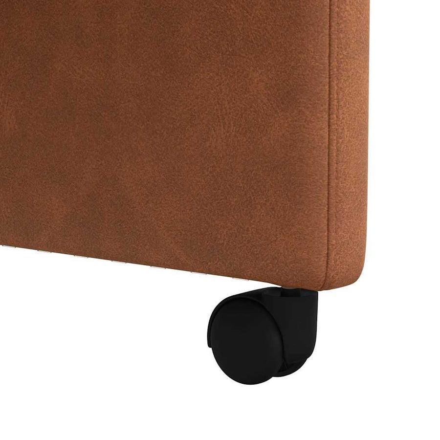 Eetstoelen met wielen 2 pcs Bruin 57 x 67 x 98 cm Kunstleer