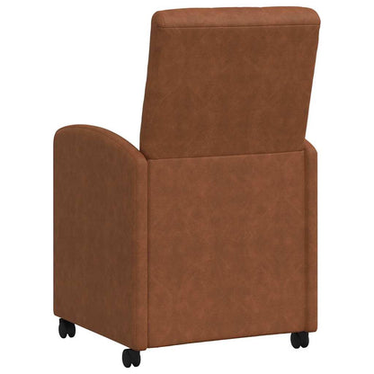 Eetstoelen met wielen 2 pcs Bruin 57 x 67 x 98 cm Kunstleer