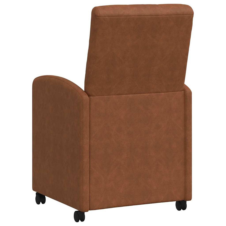 Eetstoelen met wielen 2 pcs Bruin 57 x 67 x 98 cm Kunstleer