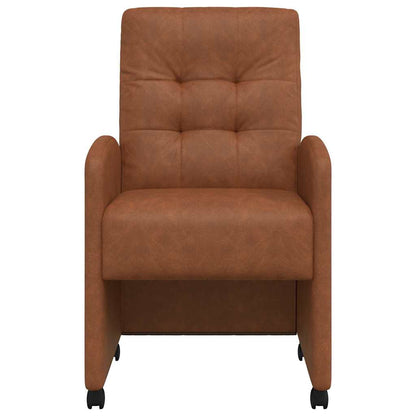 Eetstoelen met wielen 2 pcs Bruin 57 x 67 x 98 cm Kunstleer