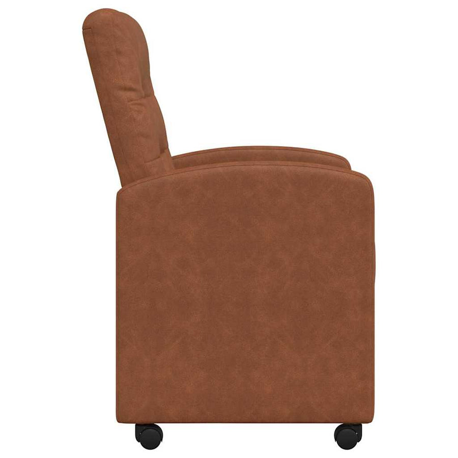 Eetstoelen met wielen 2 pcs Bruin 57 x 67 x 98 cm Kunstleer