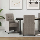 Dining Chairs with Wheels 2 pcs Grey 58 x 67 x 97 cm