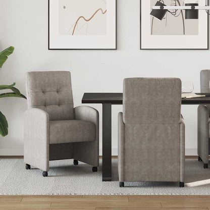 Eetstoelen met wielen 2 pcs Grijs 57 x 67 x 98 cm Kunstleer