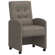 Eetstoelen met wielen 2 pcs Grijs 57 x 67 x 98 cm Kunstleer