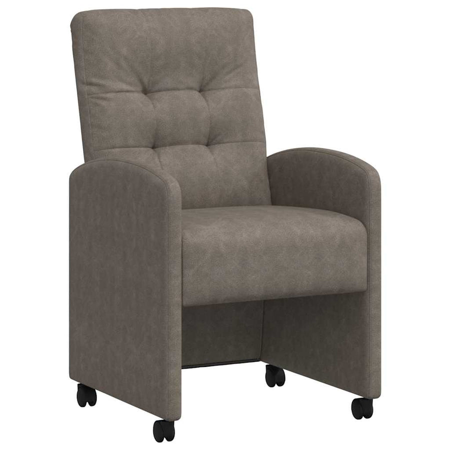 Eetstoelen met wielen 2 pcs Grijs 57 x 67 x 98 cm Kunstleer