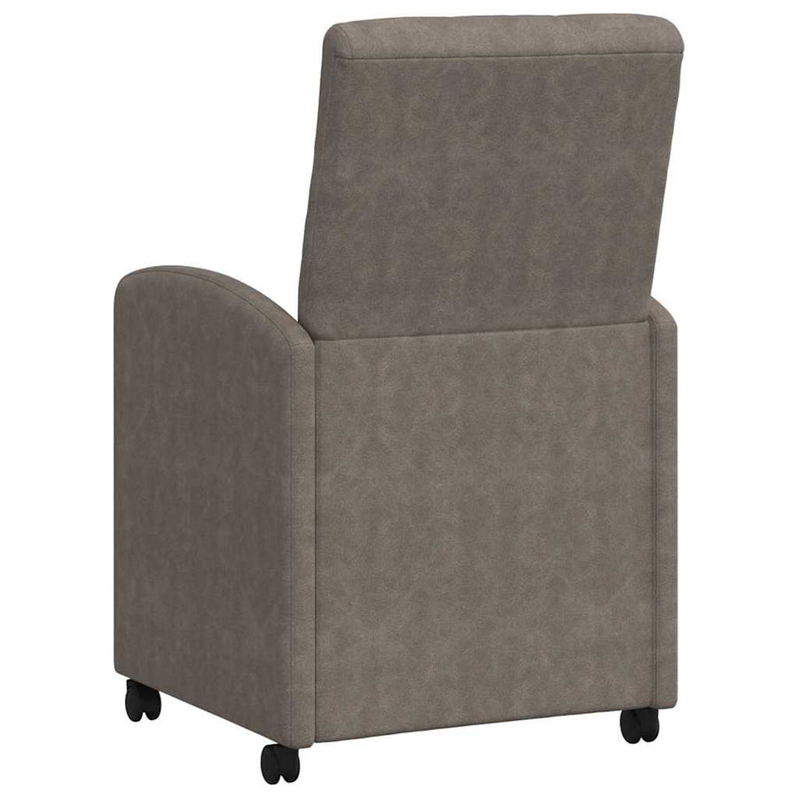 Eetstoelen met wielen 2 pcs Grijs 57 x 67 x 98 cm Kunstleer