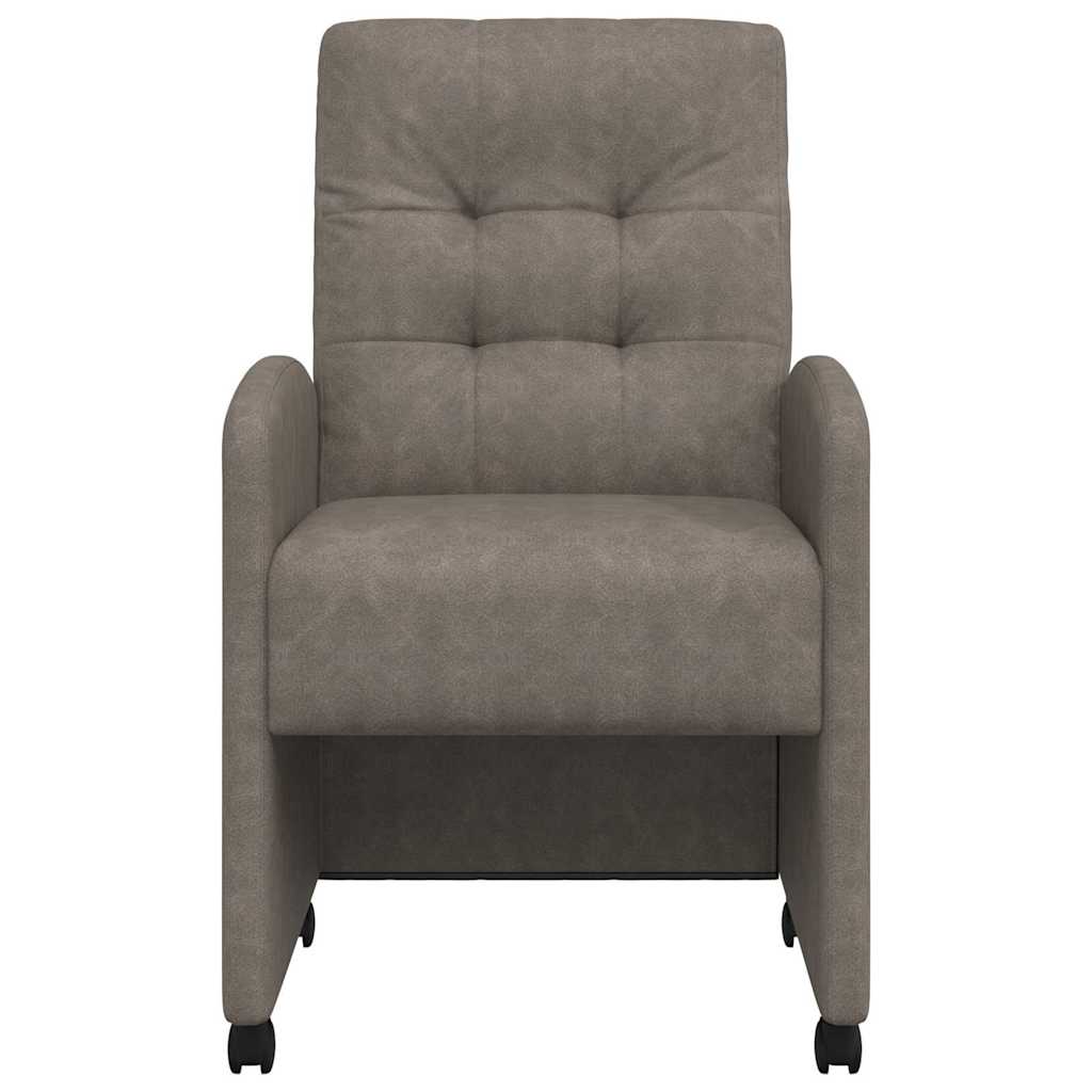 Eetstoelen met wielen 2 pcs Grijs 57 x 67 x 98 cm Kunstleer