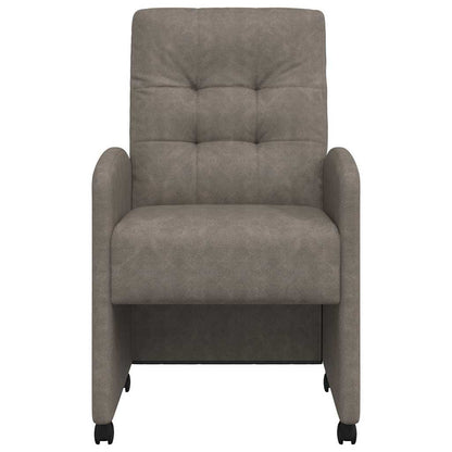 Eetstoelen met wielen 2 pcs Grijs 57 x 67 x 98 cm Kunstleer