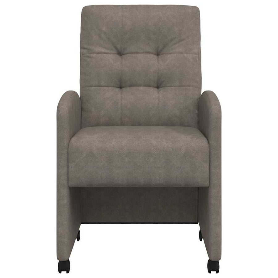 Eetstoelen met wielen 2 pcs Grijs 57 x 67 x 98 cm Kunstleer