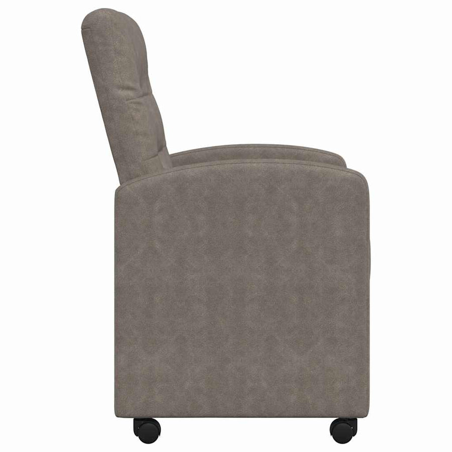 Eetstoelen met wielen 2 pcs Grijs 57 x 67 x 98 cm Kunstleer