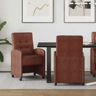 Dining Chairs with Wheels 2 pcs Glossy brown Faux Leather