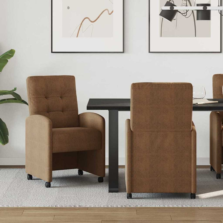 Eetstoelen 2 pcs Bruin 57 x 67 x 98 cm Faux suede leer