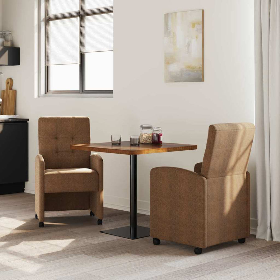 Eetstoelen 2 pcs Bruin 57 x 67 x 98 cm Faux suede leer