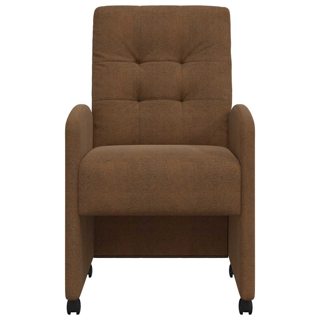 Eetstoelen 2 pcs Bruin 57 x 67 x 98 cm Faux suede leer