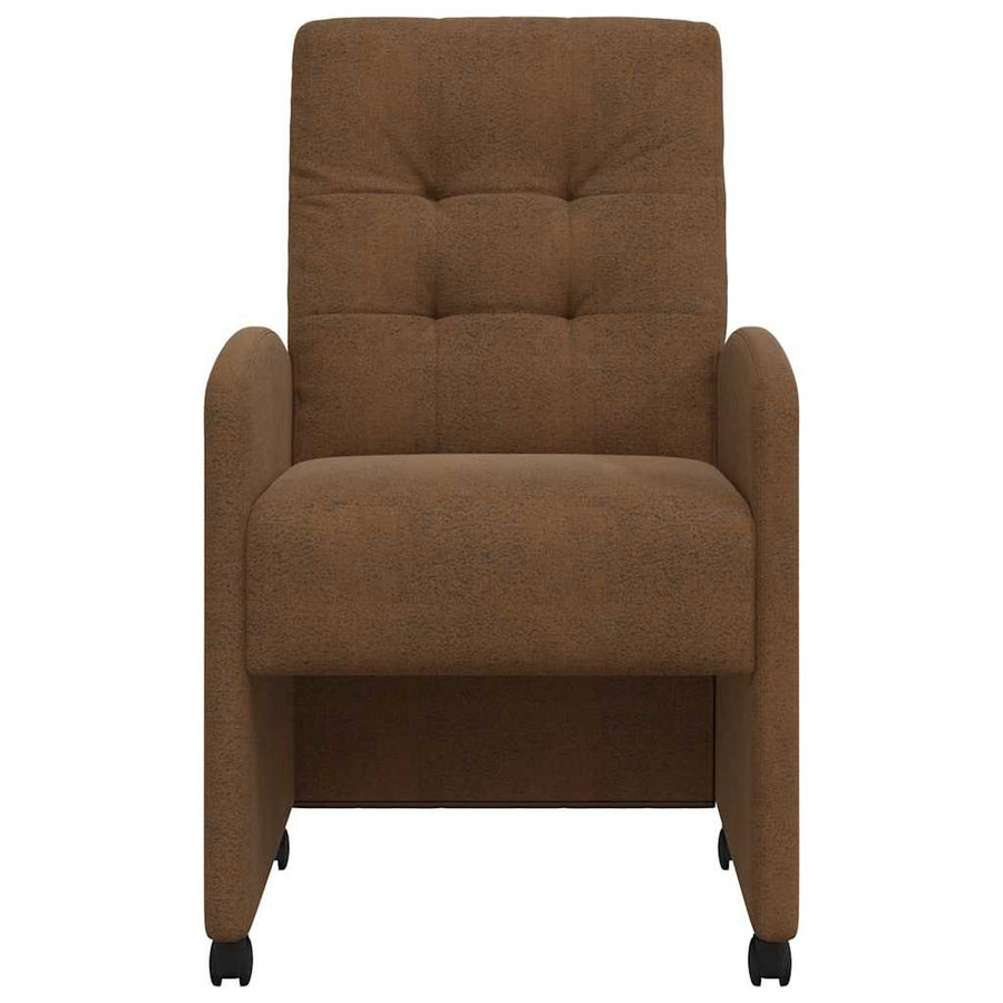 Eetstoelen 2 pcs Bruin 57 x 67 x 98 cm Faux suede leer