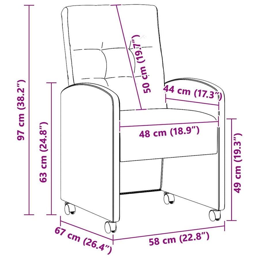 Eetstoelen 2 pcs Bruin 57 x 67 x 98 cm Faux suede leer
