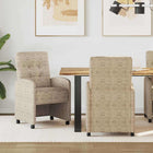 Dining Chairs with Wheels 2 pcs Light Grey 58 x 67 x 97 cm