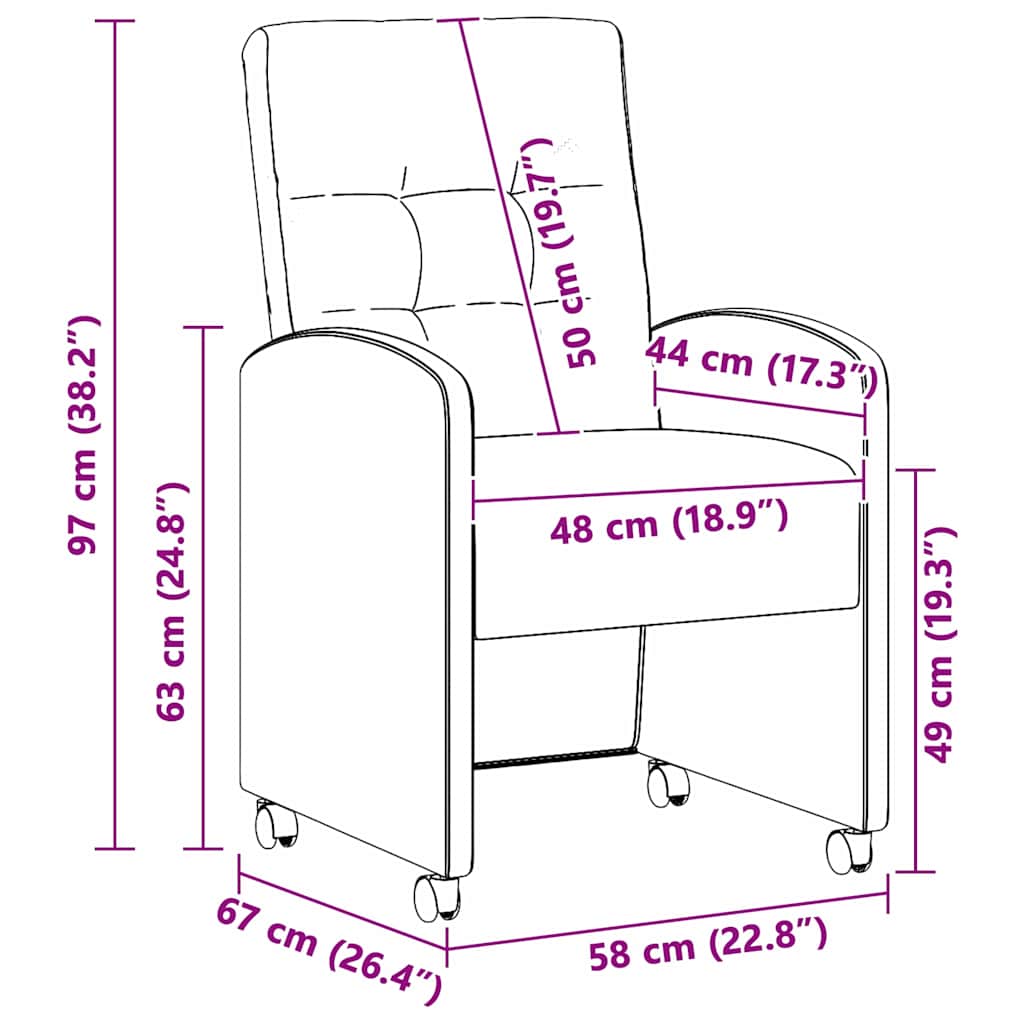 Eetstoelen 2 pcs Lichtgrijs 57 x 67 x 98 cm Faux suede leer