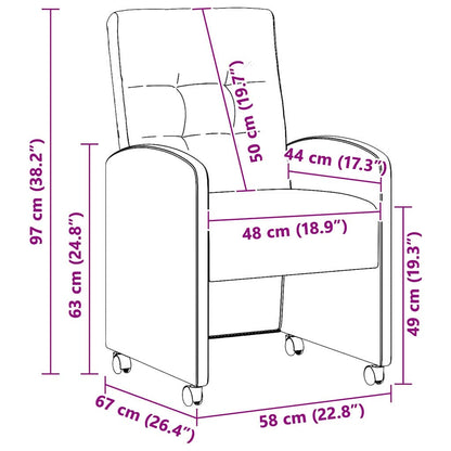 Eetstoelen 2 pcs Lichtgrijs 57 x 67 x 98 cm Faux suede leer