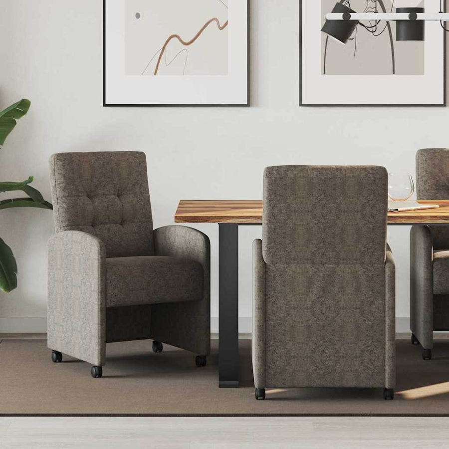 Eetstoelen 2 pcs Donkergrijs 57 x 67 x 98 cm Faux suede leer