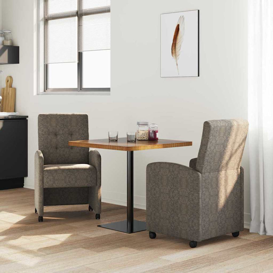 Eetstoelen 2 pcs Donkergrijs 57 x 67 x 98 cm Faux suede leer