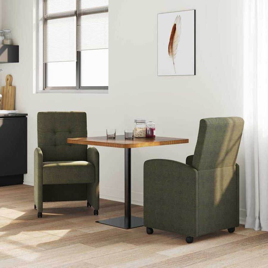 Eetstoelen 2 pcs Leger groen 57 x 67 x 98 cm Faux suede leer