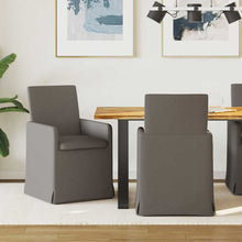 Eetstoelen met wielen 2 pcs Lichtgrijs 57 x 67 x 95 cm Linnen