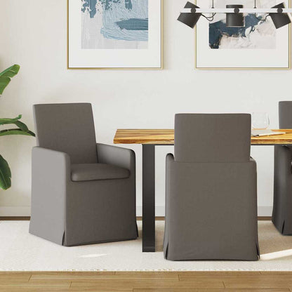 Eetstoelen met wielen 2 pcs Lichtgrijs 57 x 67 x 95 cm Linnen