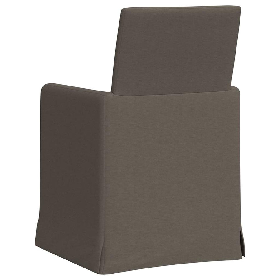 Eetstoelen met wielen 2 pcs Lichtgrijs 57 x 67 x 95 cm Linnen