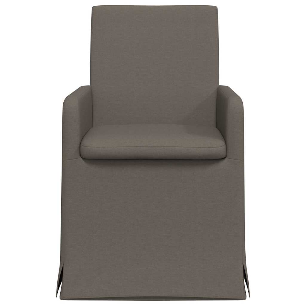 Eetstoelen met wielen 2 pcs Lichtgrijs 57 x 67 x 95 cm Linnen