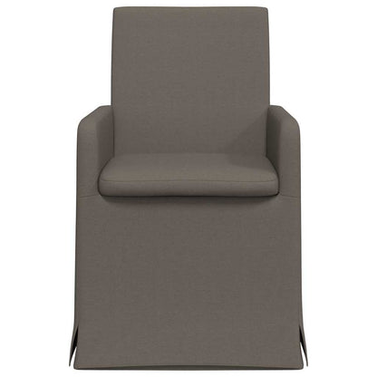 Eetstoelen met wielen 2 pcs Lichtgrijs 57 x 67 x 95 cm Linnen