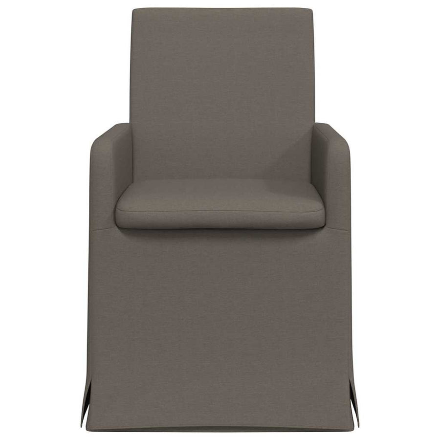 Eetstoelen met wielen 2 pcs Lichtgrijs 57 x 67 x 95 cm Linnen