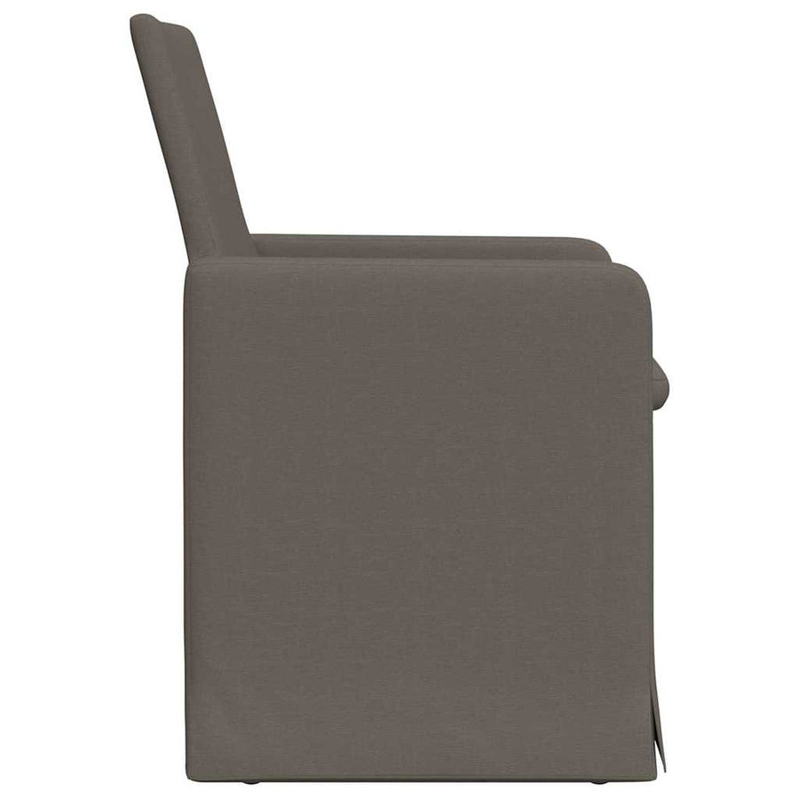 Eetstoelen met wielen 2 pcs Lichtgrijs 57 x 67 x 95 cm Linnen