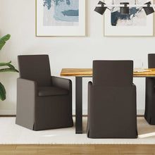 Eetstoelen met wielen 2 pcs Donkergrijs 57 x 67 x 95 cm Linnen