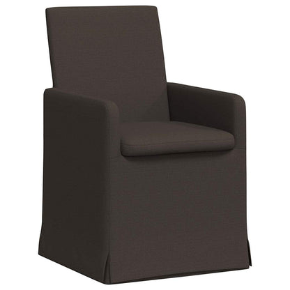Eetstoelen met wielen 2 pcs Donkergrijs 57 x 67 x 95 cm Linnen