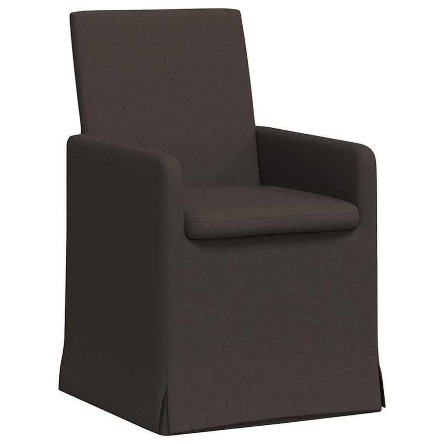 Eetstoelen met wielen 2 pcs Donkergrijs 57 x 67 x 95 cm Linnen