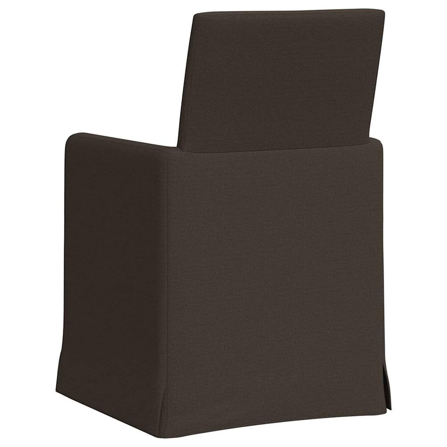 Eetstoelen met wielen 2 pcs Donkergrijs 57 x 67 x 95 cm Linnen