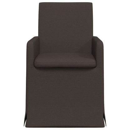 Eetstoelen met wielen 2 pcs Donkergrijs 57 x 67 x 95 cm Linnen