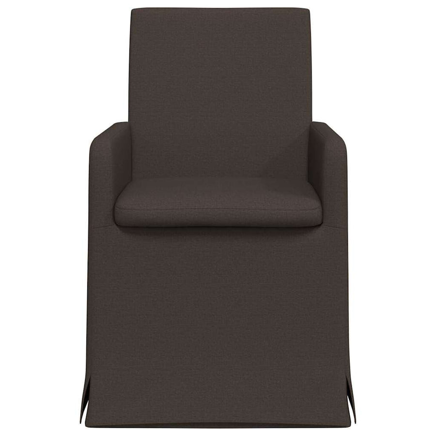 Eetstoelen met wielen 2 pcs Donkergrijs 57 x 67 x 95 cm Linnen