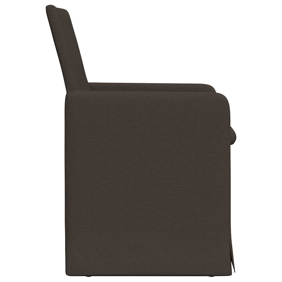 Eetstoelen met wielen 2 pcs Donkergrijs 57 x 67 x 95 cm Linnen