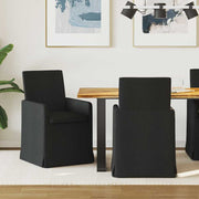 Eettafelstoelen 2 stuks zwart stof 57x67x95 cm