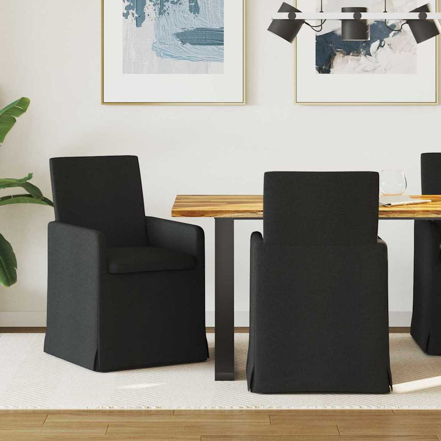 Eetstoelen 2 pcs Zwart 57 x 67 x 95 cm Stof