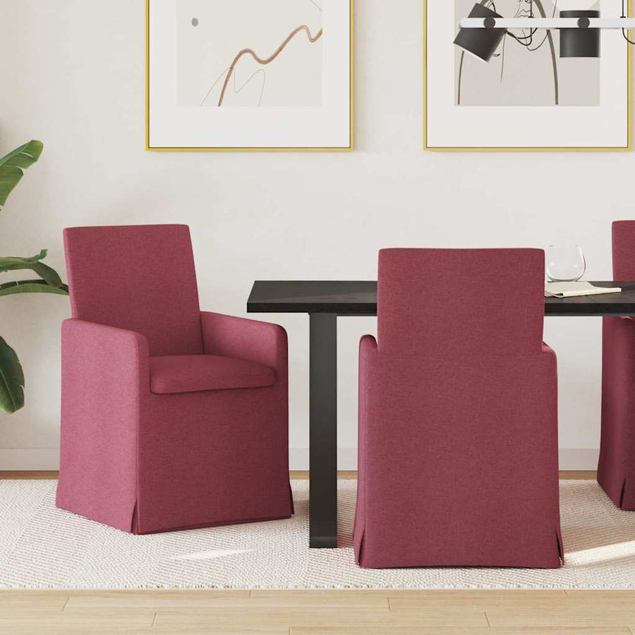 Eetstoelen 2 pcs Wijnrood 57 x 67 x 95 cm Stof