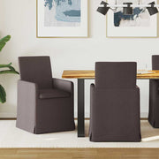 Eetkamerstoelen 2 stuks donkerbruin stof 57x67x95 cm
